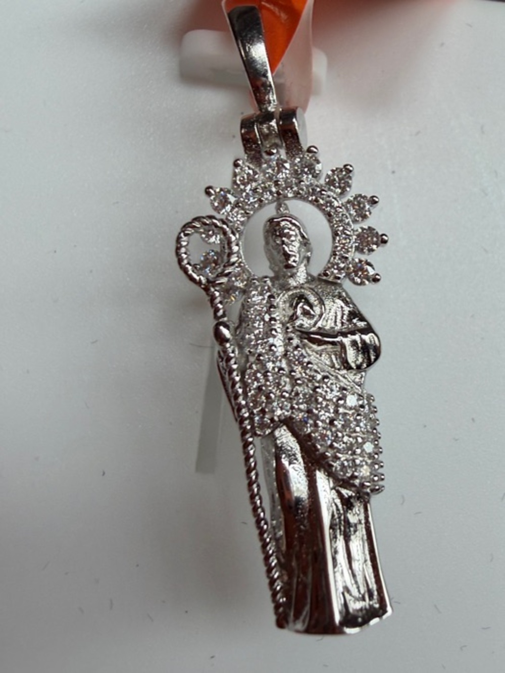 Moissanite 925 Silver Religious Saint Jude Pendant .75 CTW
